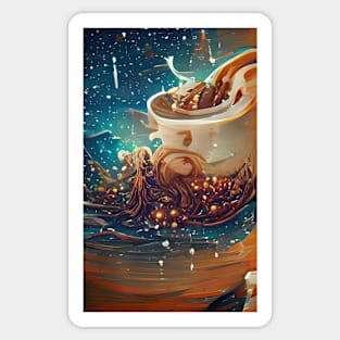 The Coffee Starry Teal ocean| starry night Sticker